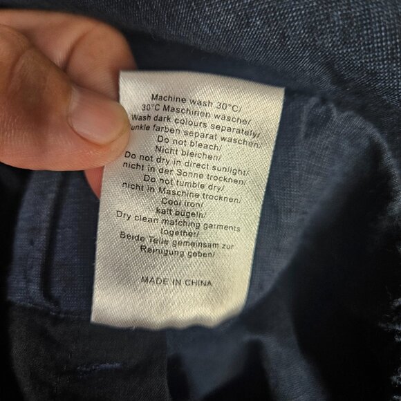 POETRY Women's Navy Blue Linen Cotton Blend High Rise Pants Sz US 10 - Picture 6 of 11